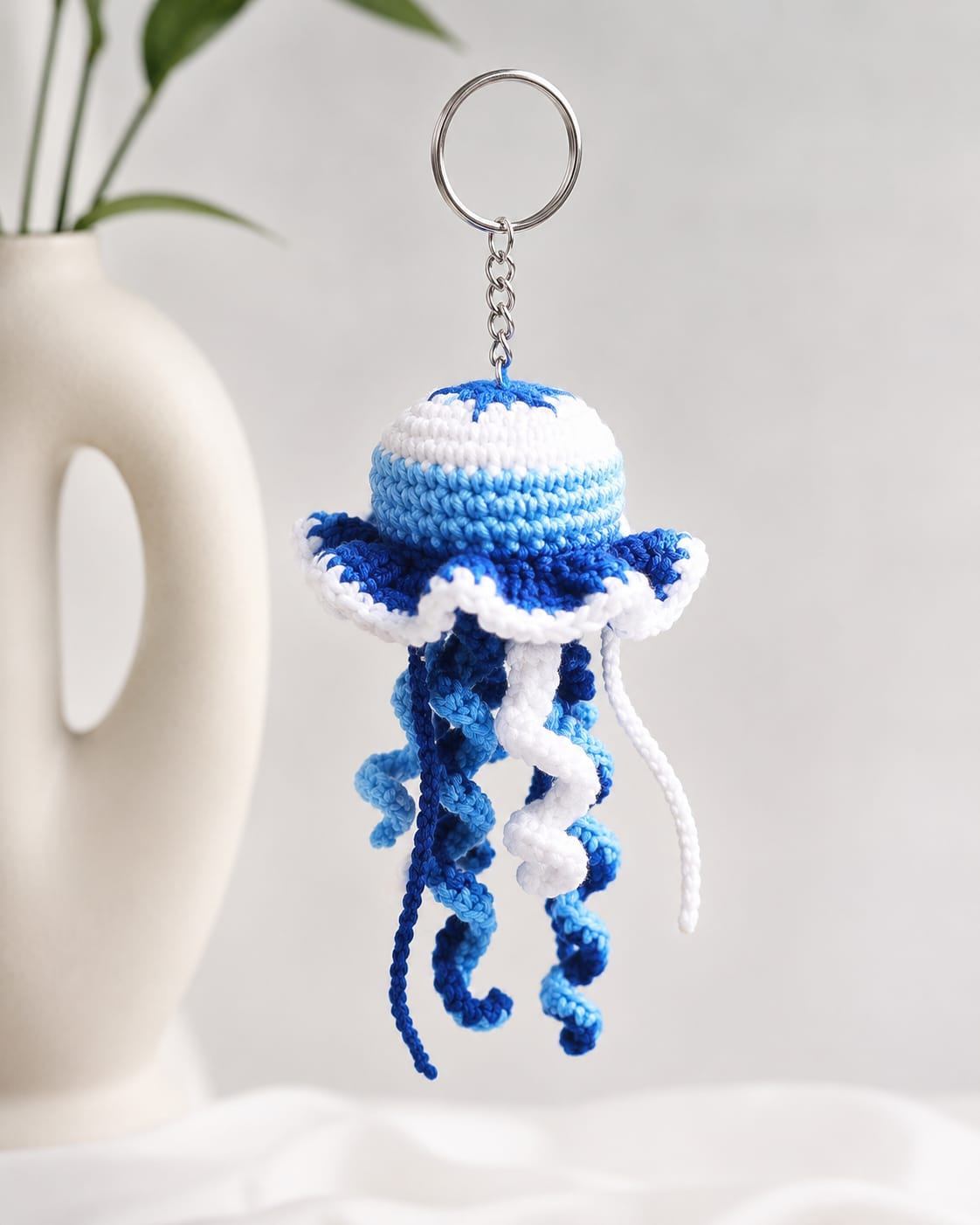Crochet Jellyfish Keychain